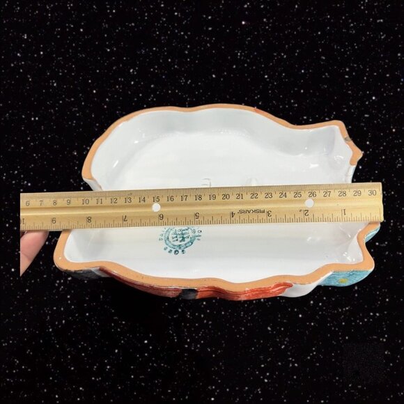 Italian Pottery ITALICA ARS Santa Claus Christmas Resting Wall Hanging Plaque - Picture 3 of 13